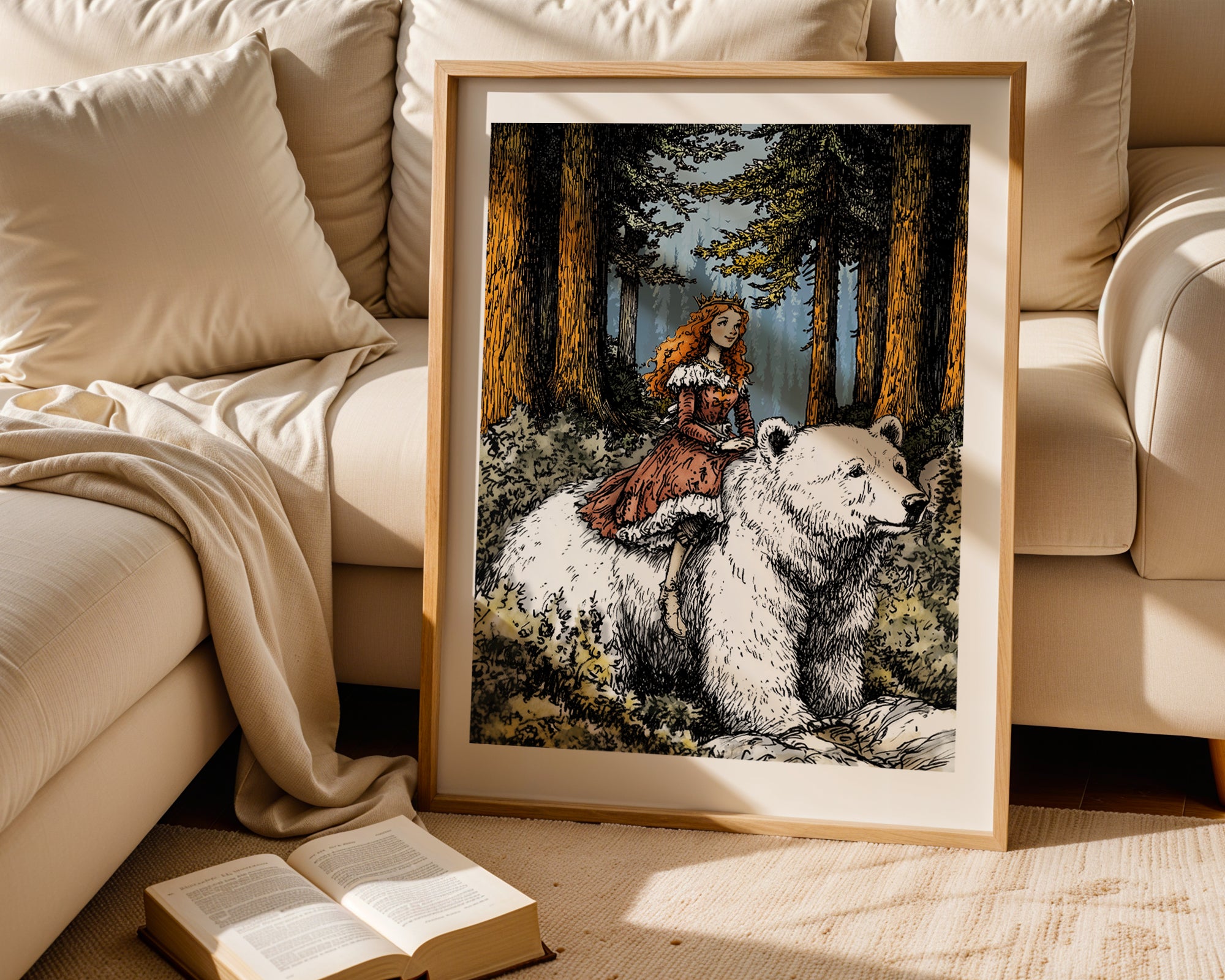 Kunsttrykket "East of the sun, west of the moon" kommer i en størrelse på kunstpapir. 