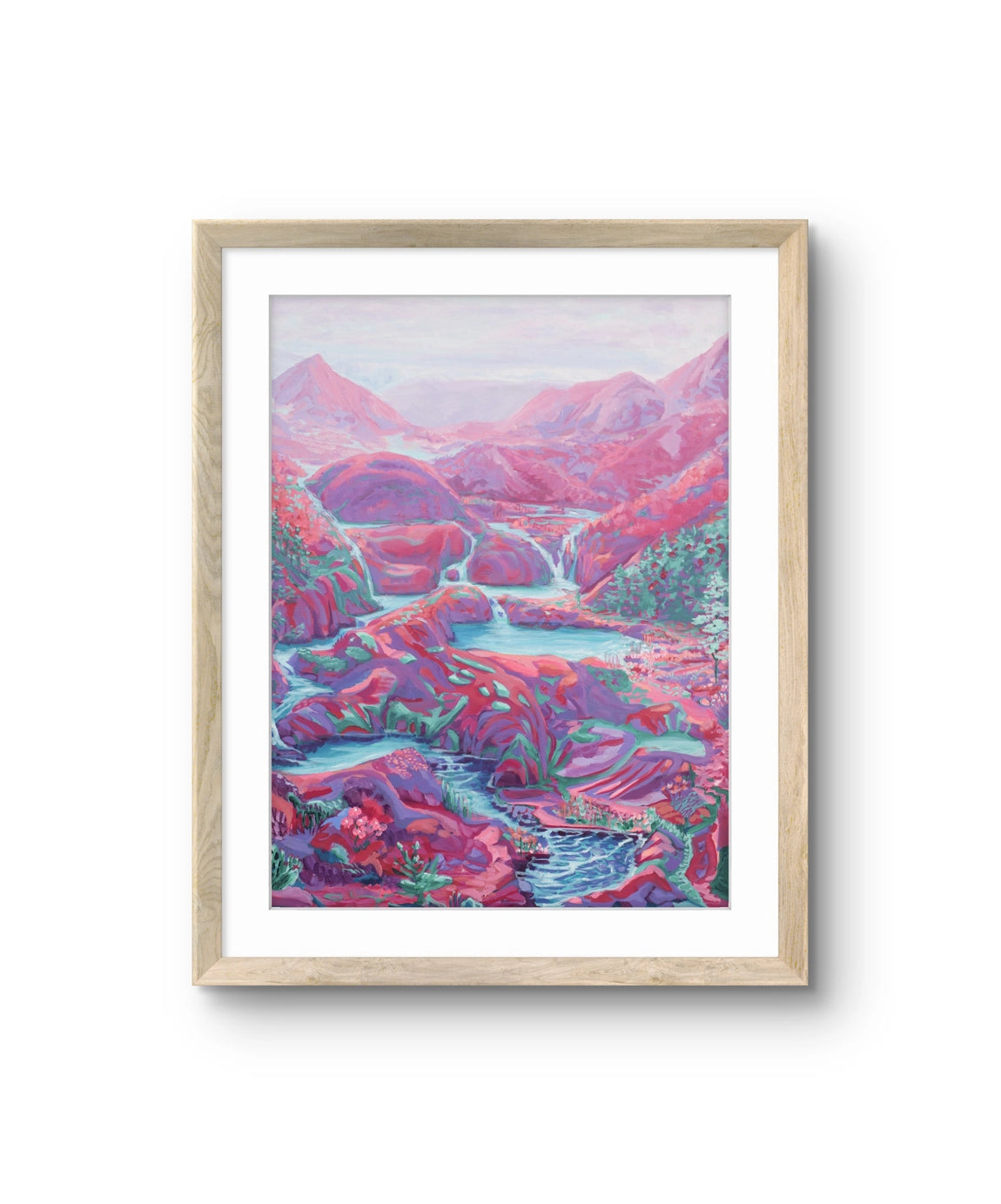 Fine art giclée trykket "Elveløpet" av den norske kunstneren Sebastian Slotte, signert og nummeret i et begrenset opplag