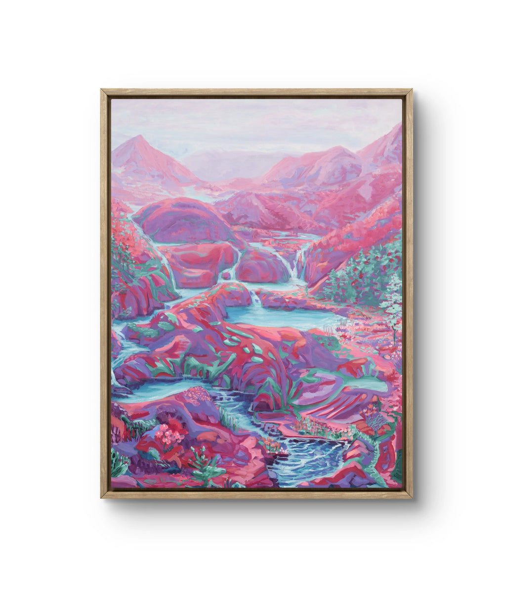 Maleriet "Elveløpet" av den norske samtidskunstneren Sebastian Slotte