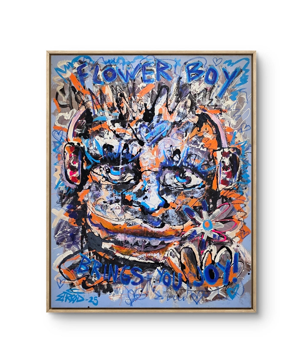 Maleriet "Flowerboy" av den norske samtidskunstneren Bjørge Rødfjell.