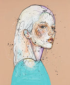 Detaljebilde av maleriet "Fryktløs" av Lea Alstad. 