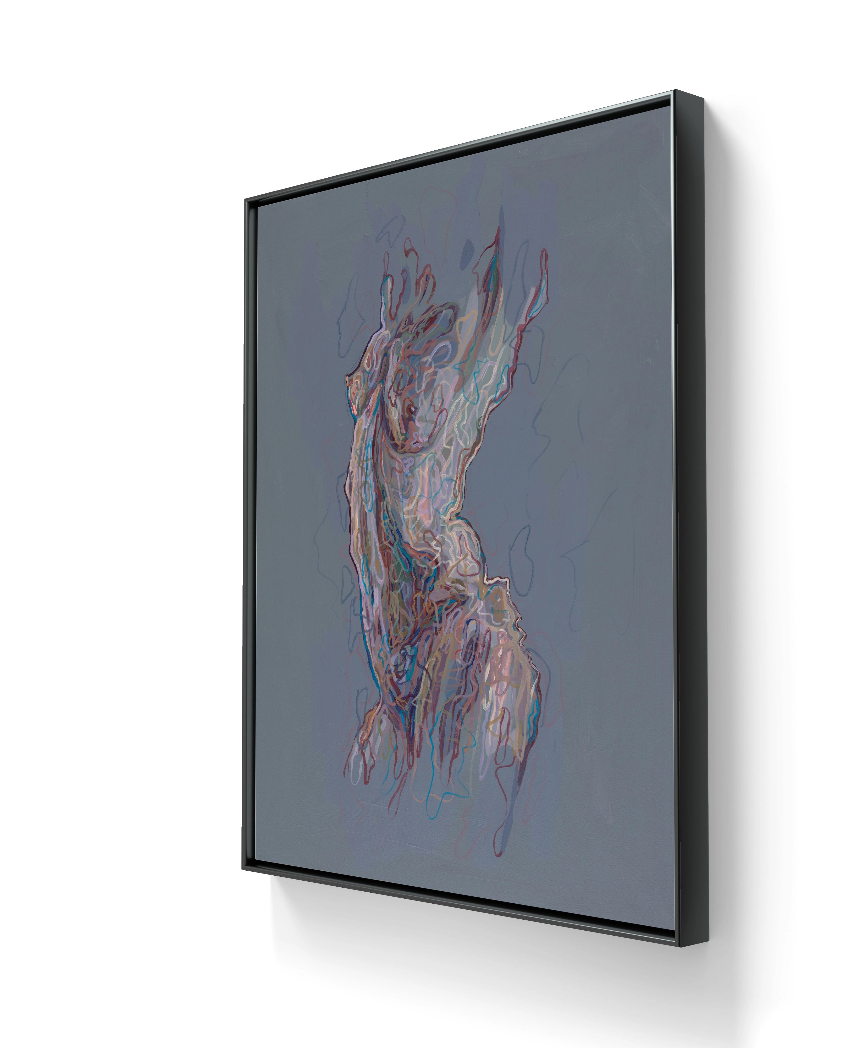 Trykket "Here and now" kommer i tre ulike størrelser og er trykket på to ulike medium.