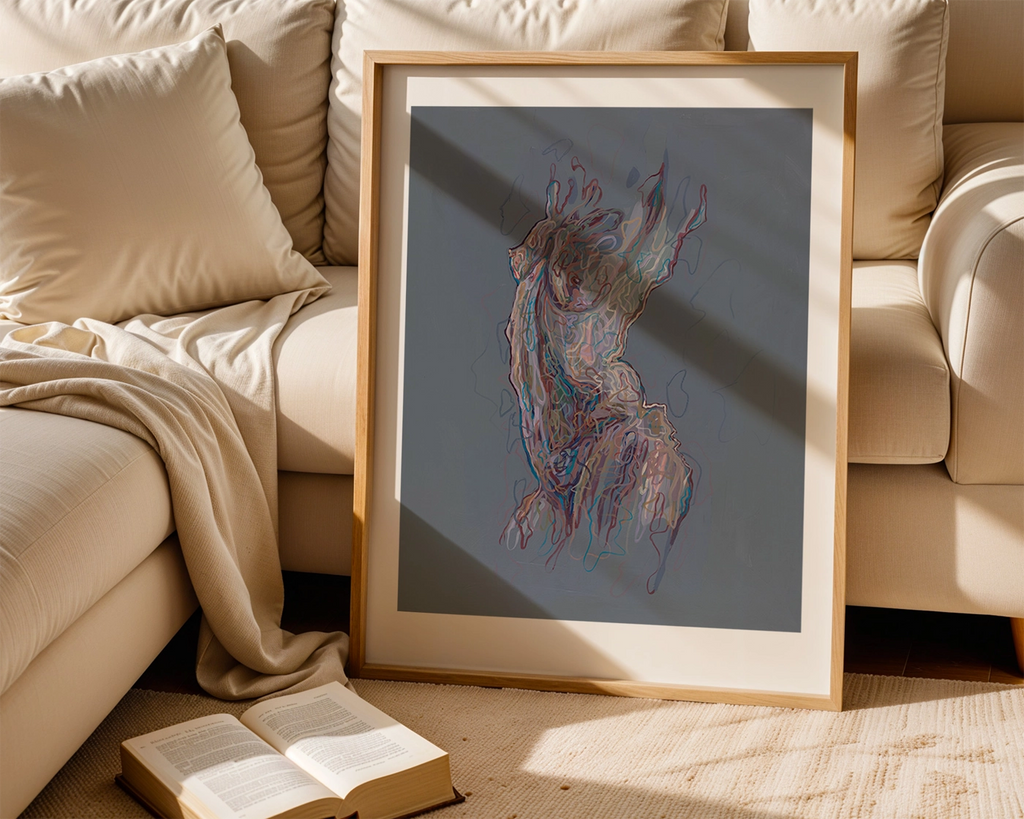 Here and now - ferdig innrammet med en ramme av eik