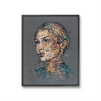 Kunsttrykket "Idea" på lerret leveres med sort sveveramme