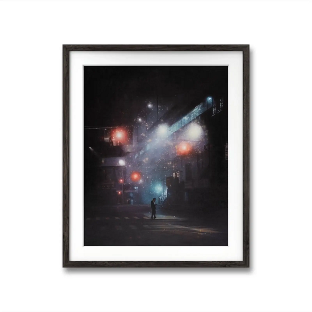 Kunsttrykket "illuminated" på kunstpapir er signert og nummeret