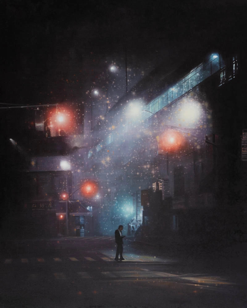 Versjonen som er på lerret 340 gram leveres ferdig oppspent og rammet inn med sort sveveramme.