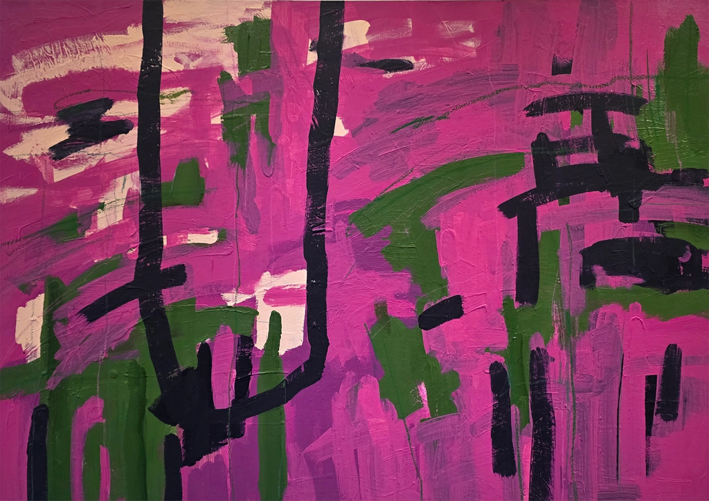 Detaljebilde av maleriet "Into the future" 