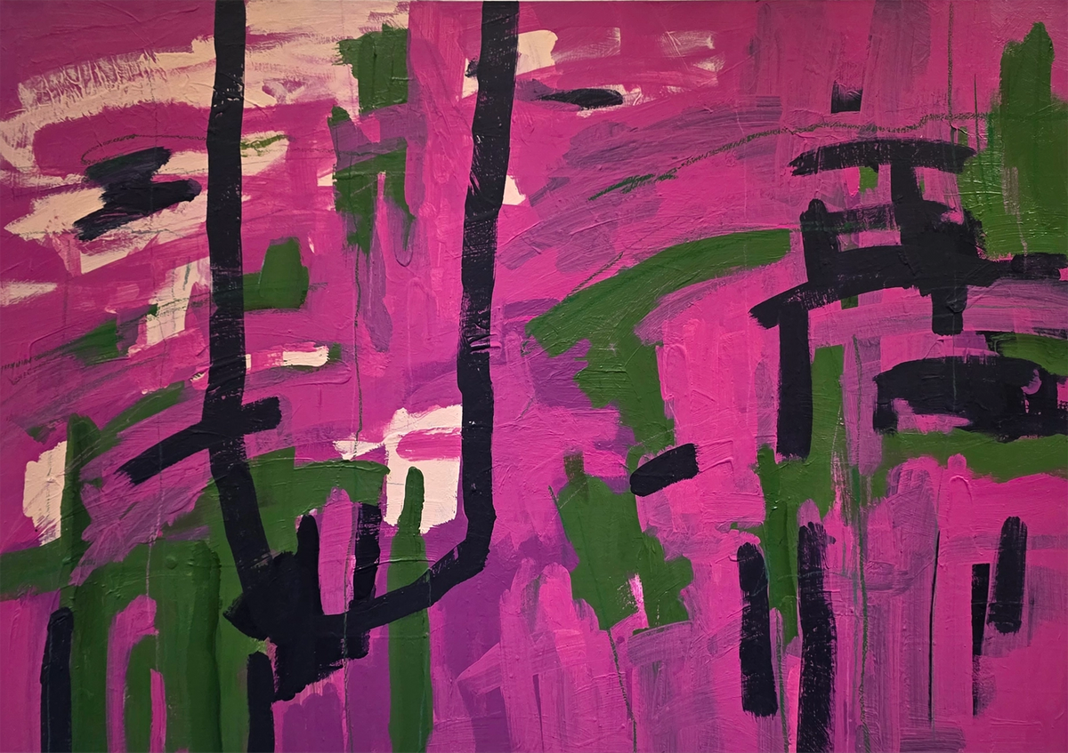 Detaljebilde av maleriet "Into the future" 