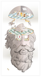 Detaljebilde av kunsttrykket "Isak" av kunstnerduoen Reisanger. 