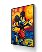 Kunstverket "Joy" leveres ferdig innrammet med en sort ramme. 