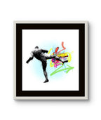 Fine art trykket "Kick" av den norske kunstneren Espen Dalen. 