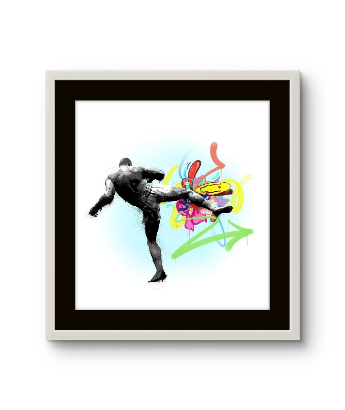 Fine art trykket "Kick" av den norske kunstneren Espen Dalen. 