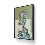 Kunstverket "It’s all relative, time is unreal" leveres med sort ramme.