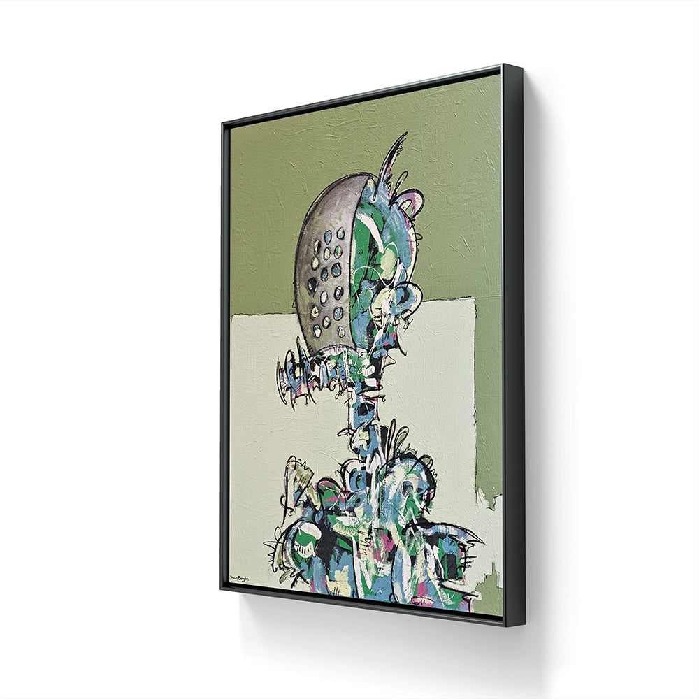 Kunstverket "It’s all relative, time is unreal" leveres med sort ramme.