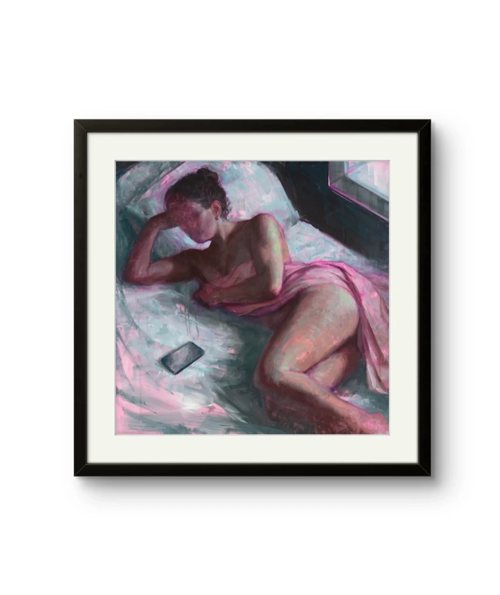 Missed innrammet med glass. 