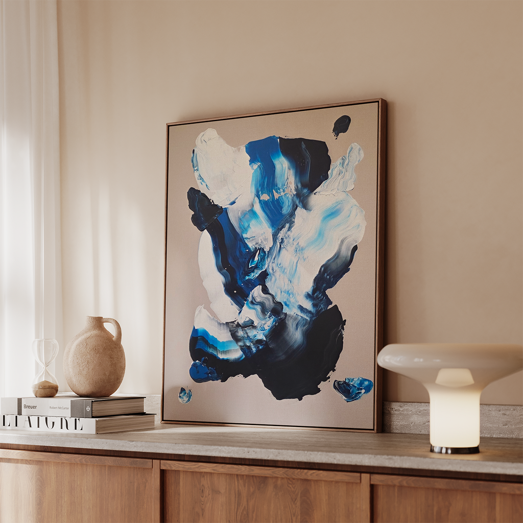 Maleriet "n710/2026" er laget med akryl på lerret og kommer i størrelsen 100 x 70 cm