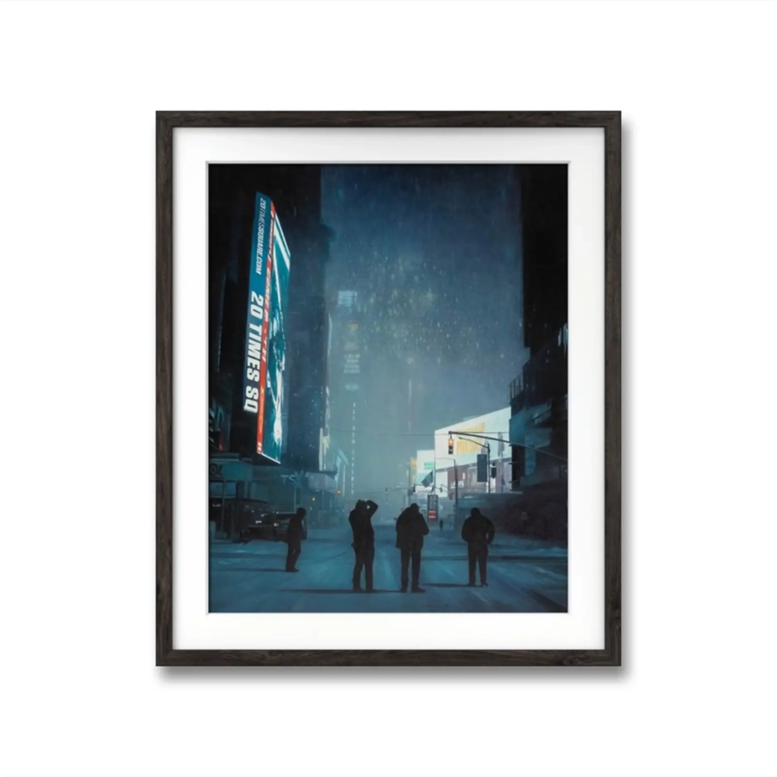 Kunsttrykket "Night Shooters" på kunstpapir er signert og nummeret. 