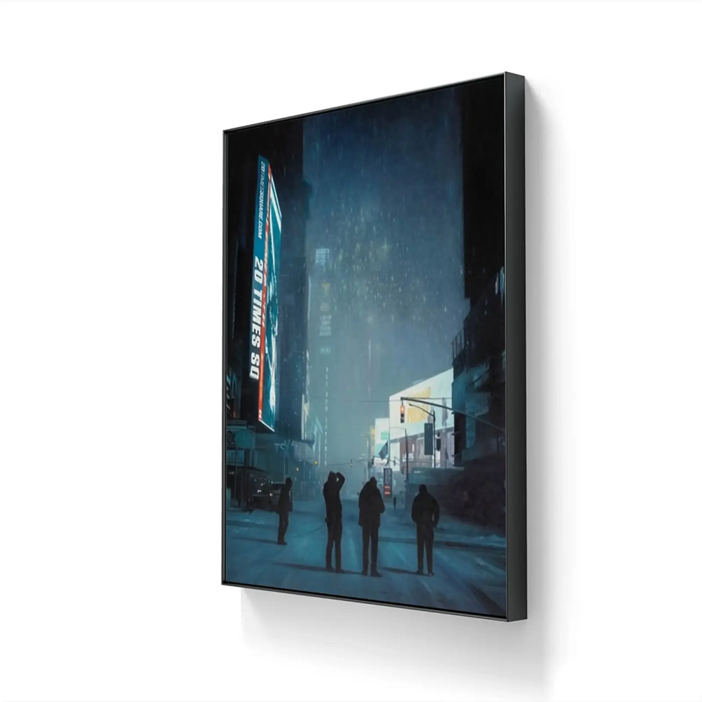 Kunsttrykket "Night Shooters" kommer på to ulike materialer, lerret og kunstpapir