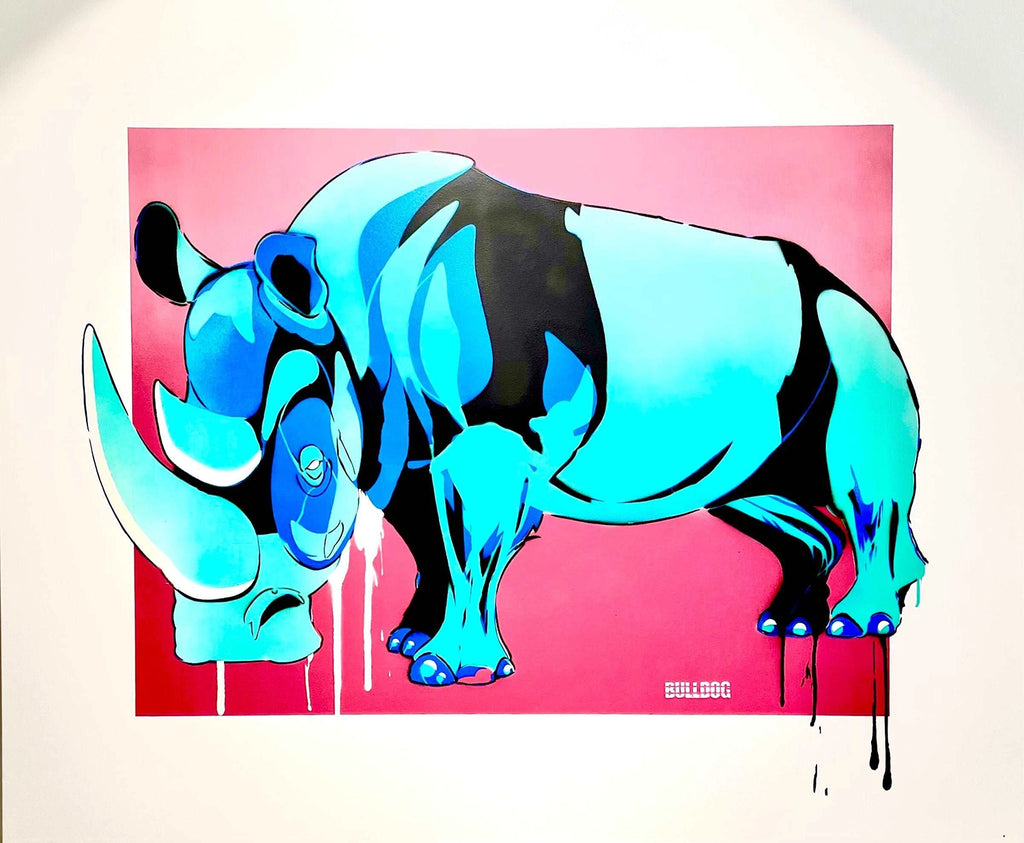 Vil du ha innramming av Pink Rhinoceros? Send oss en e-post: post@m35.no