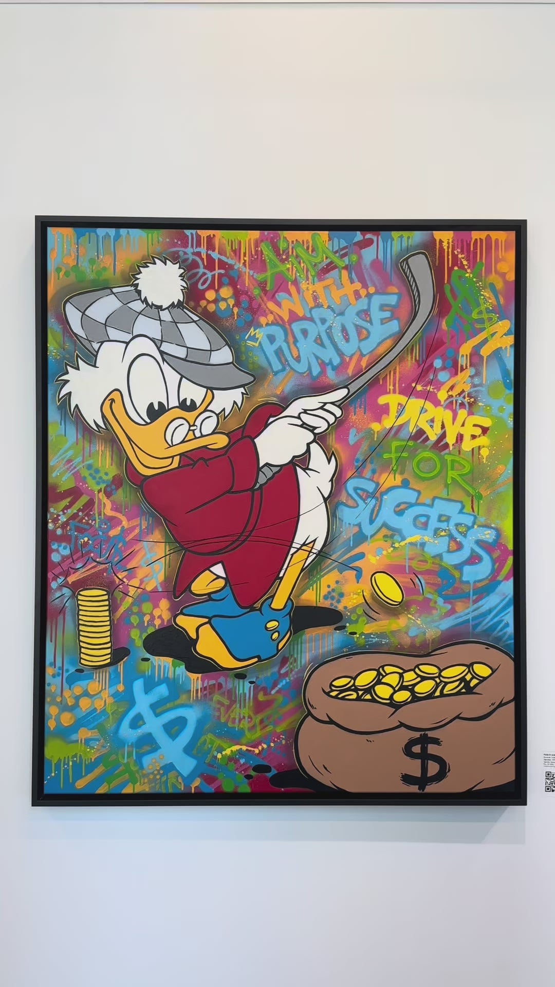 Maleriet "Hole in one" kan du se og oppleve i galleri M35 på Tjuvholmen