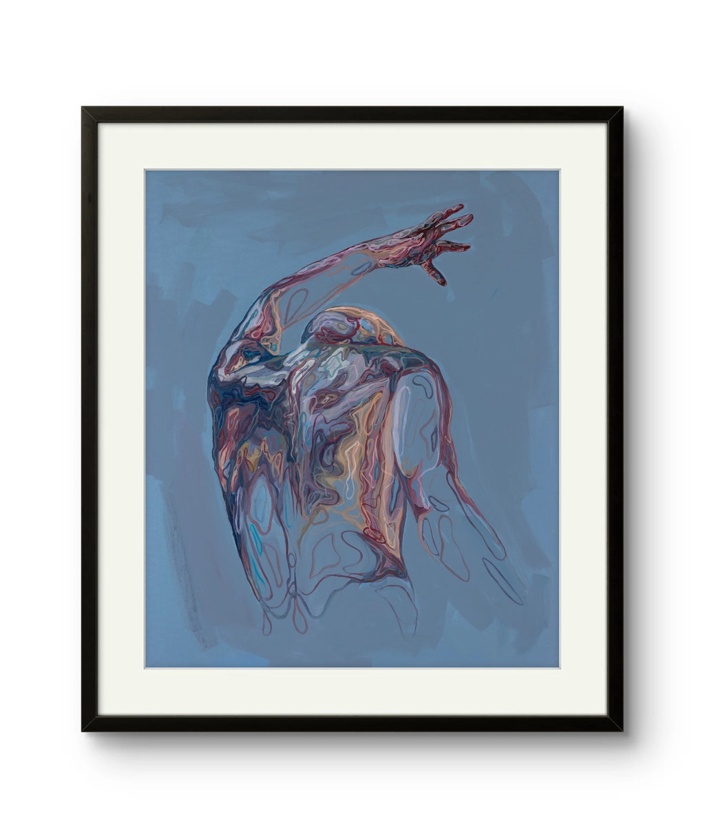 For trykkene av "Reach" på kunstpapir så leveres disse uten ramme.