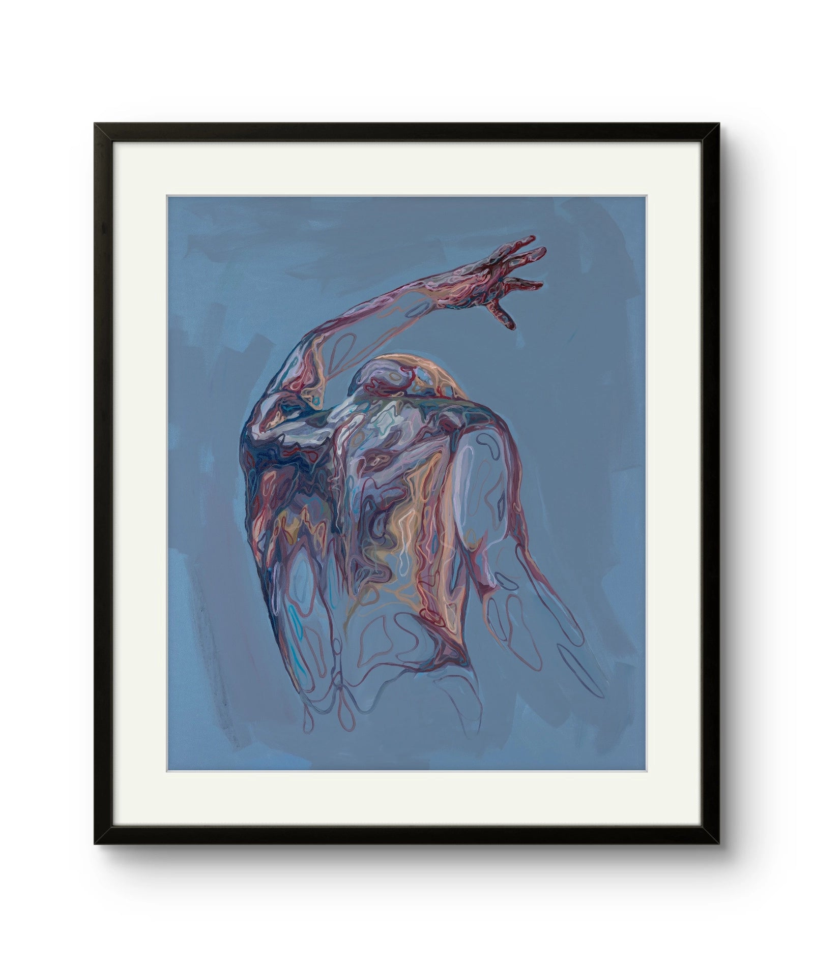 For trykkene av "Reach" på kunstpapir så leveres disse uten ramme.