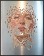 Maleriet "Refleksjon" leveres med en sort ramme i aluminium