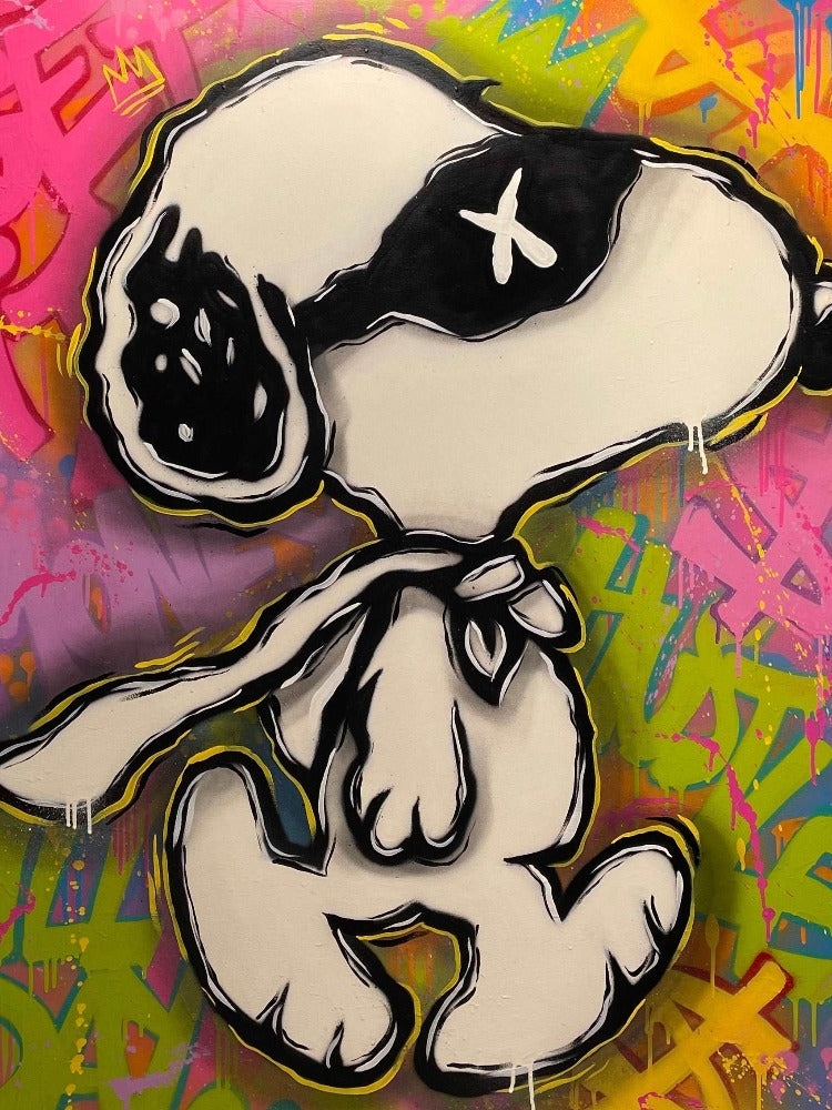 Snoopy et kunstverk av Salke. 