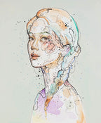 Detaljebilde av maleriet "Sommernatt" av Lea Alstad