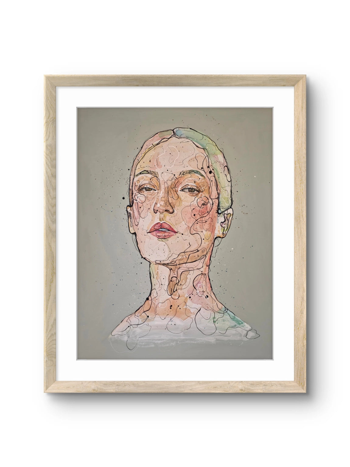 Fine art giclée trykket "Sorry not sorry" av den norske kunstneren Lea Alstad, signert og nummerert i et begrenset opplag