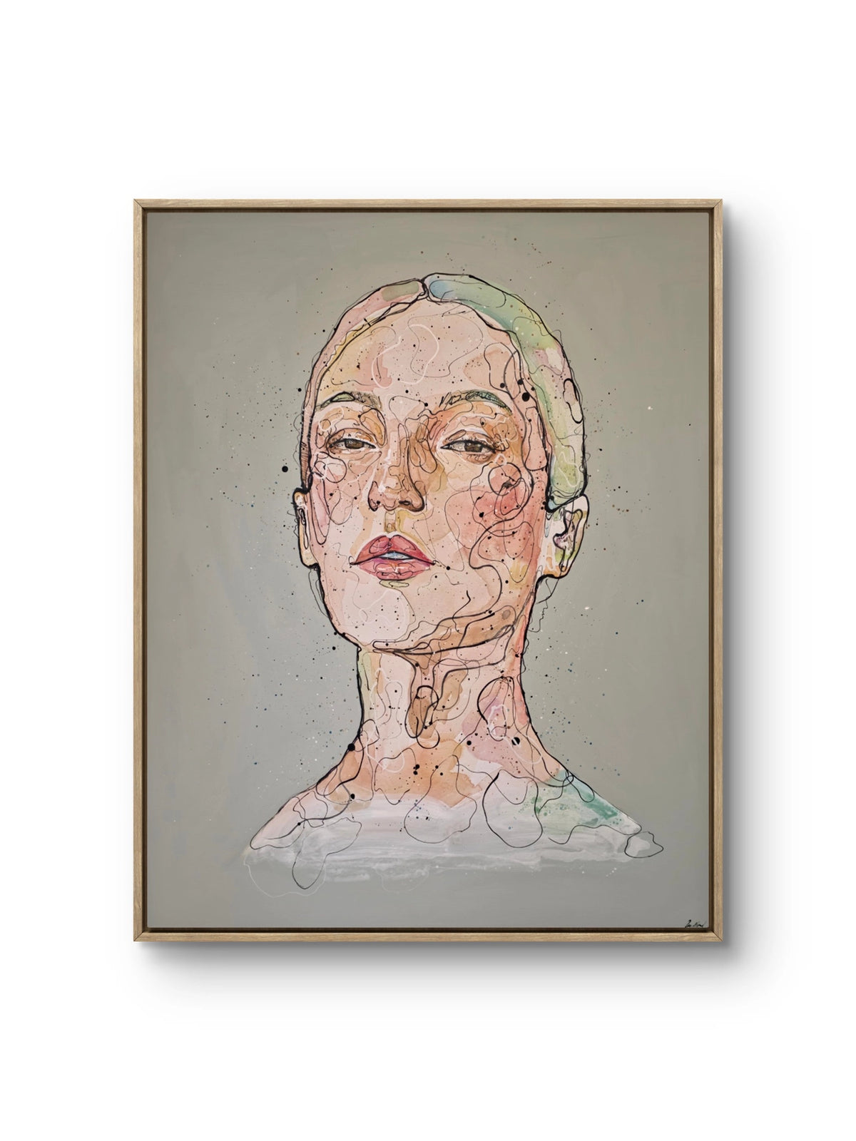 Maleriet "Sorry not sorry" kommer i størrelsen 120 x 100 cm