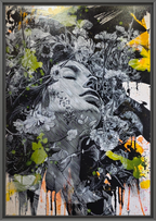 "Stil life" av SNIK leveres ferdig innrammet med en sort ramme. 