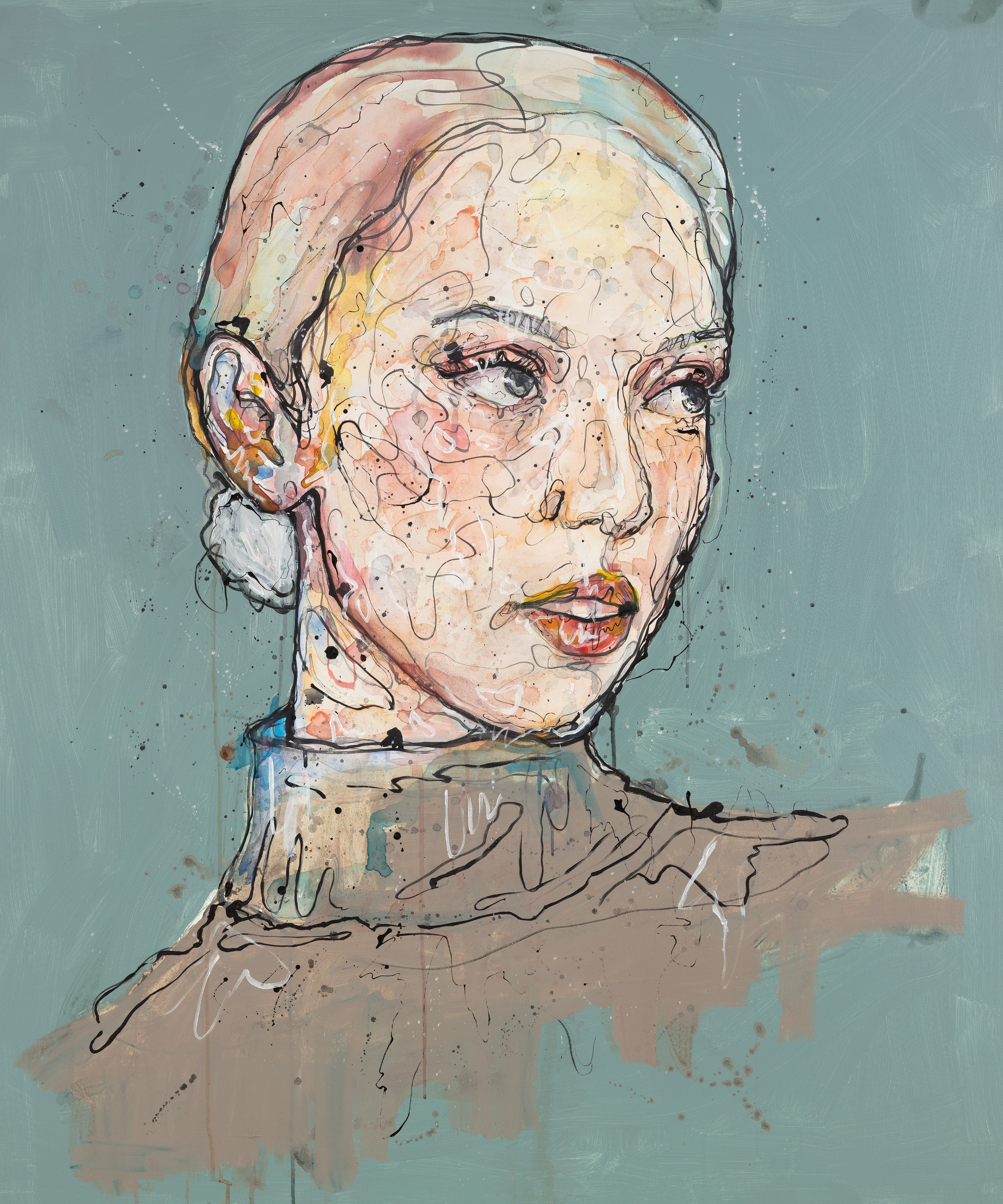 Detaljebilde av kunstverket "Sun" av Lea Alstad