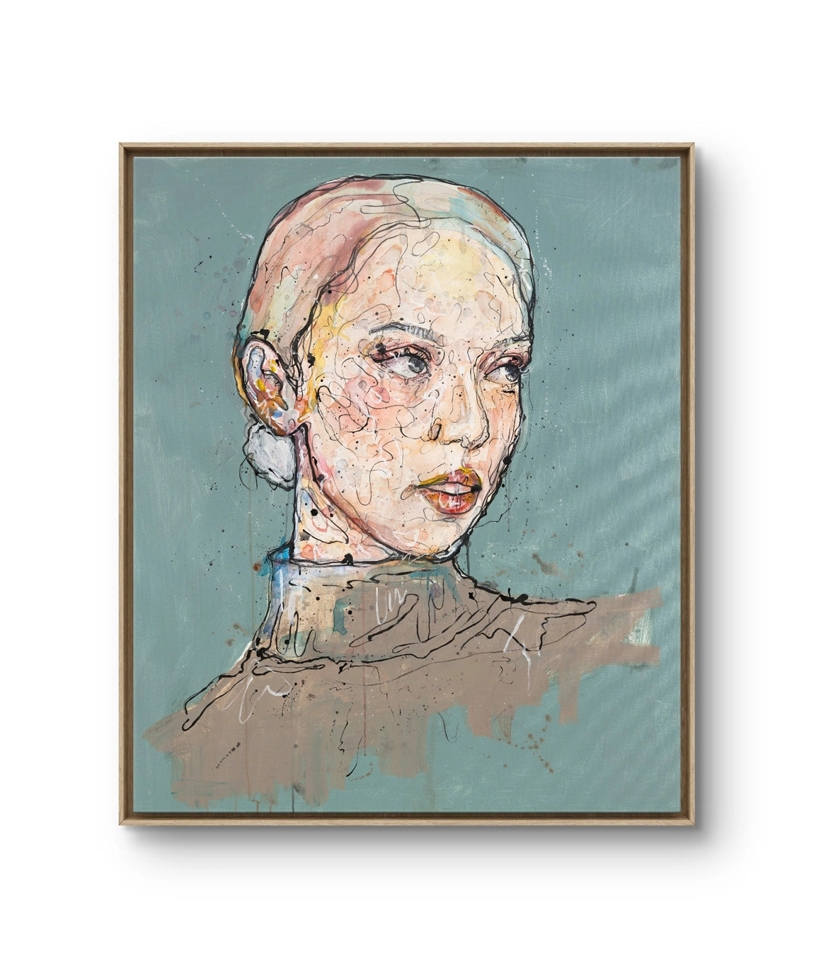 Kunsttrykket "Sun" på lerret leveres med en ramme av eik. 