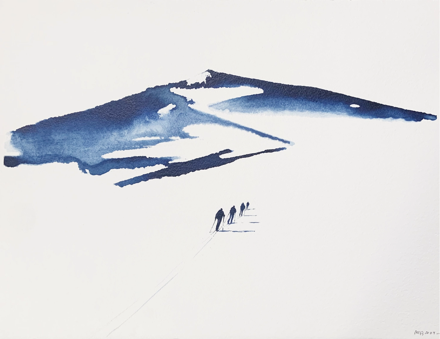 Detaljebilde av maleriet "Underveis 4" av Mona Eckhoff.