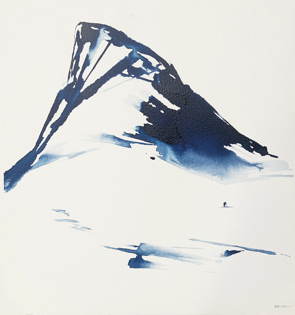 Detaljebilde av maleriet "Underveis 5" av Mona Eckhoff