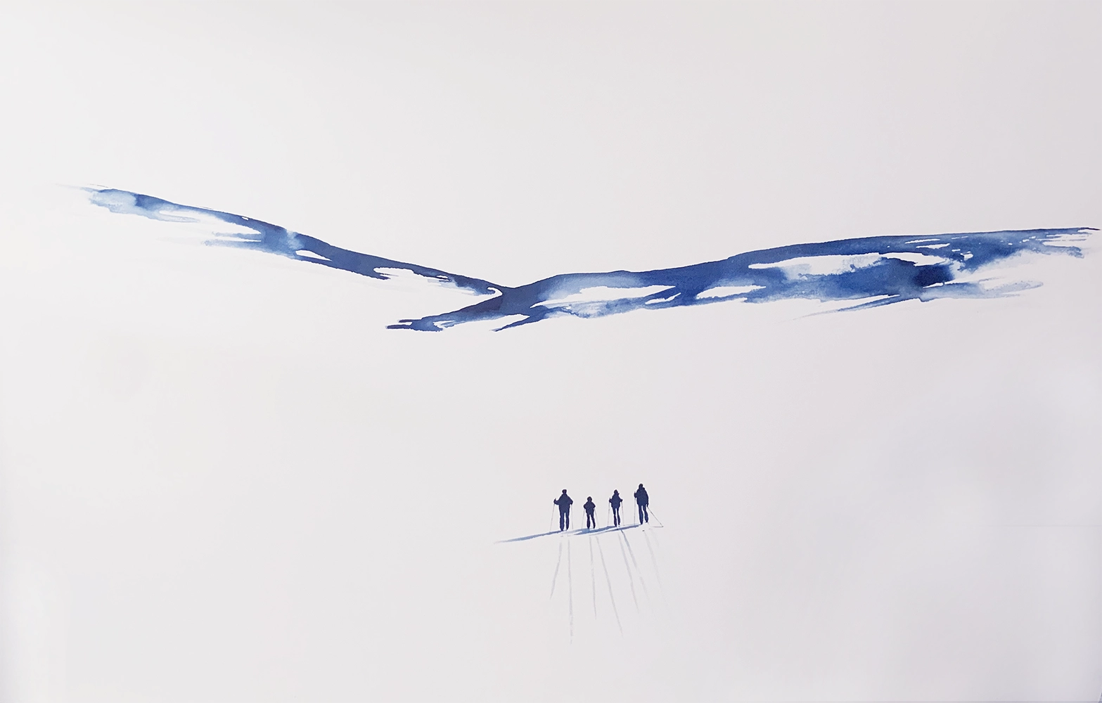 Detaljebilde av maleriet "Underveis 7" av Mona Eckhoff. 