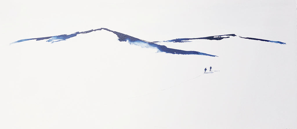 Detaljebilde av maleriet "Underveis 9" av Mona Eckhoff