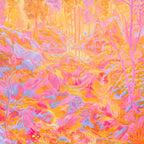 Detaljebilde av maleriet "Vandring i urskog" av Sebastian Slotte