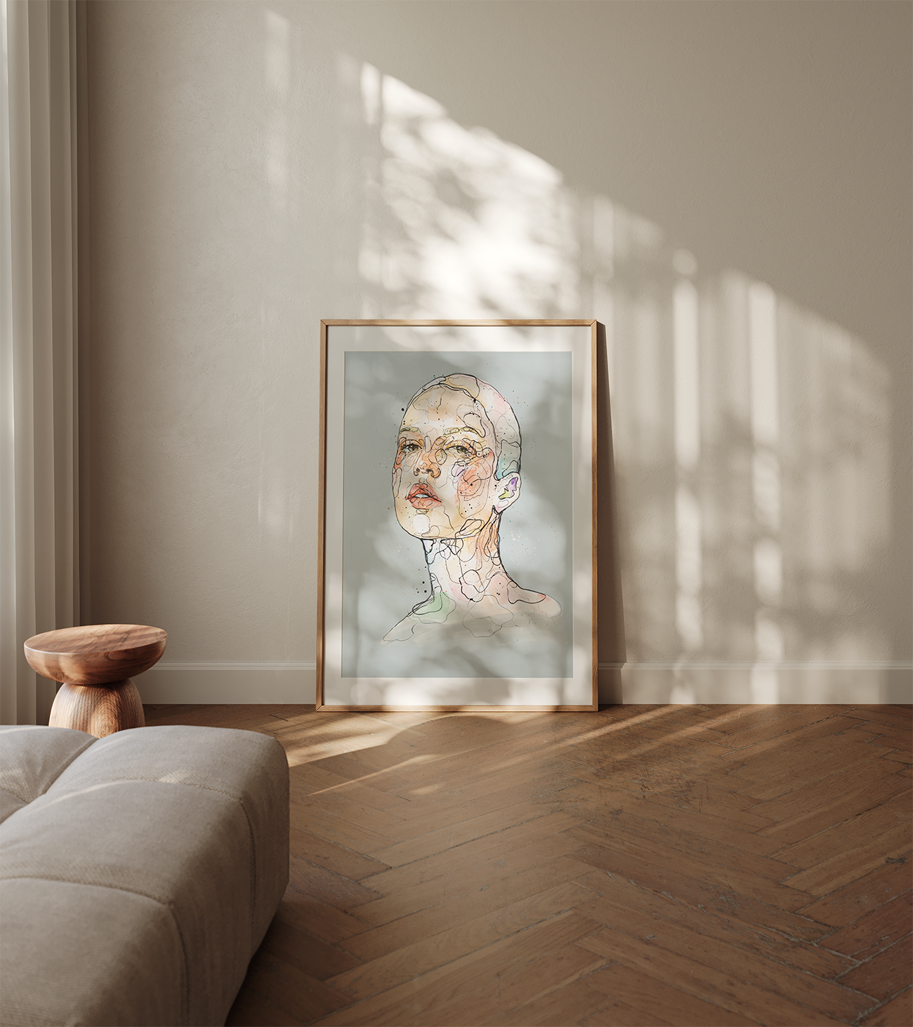 Fine art giclée trykket "Vektløs" kommer i tre ulike størrelser
