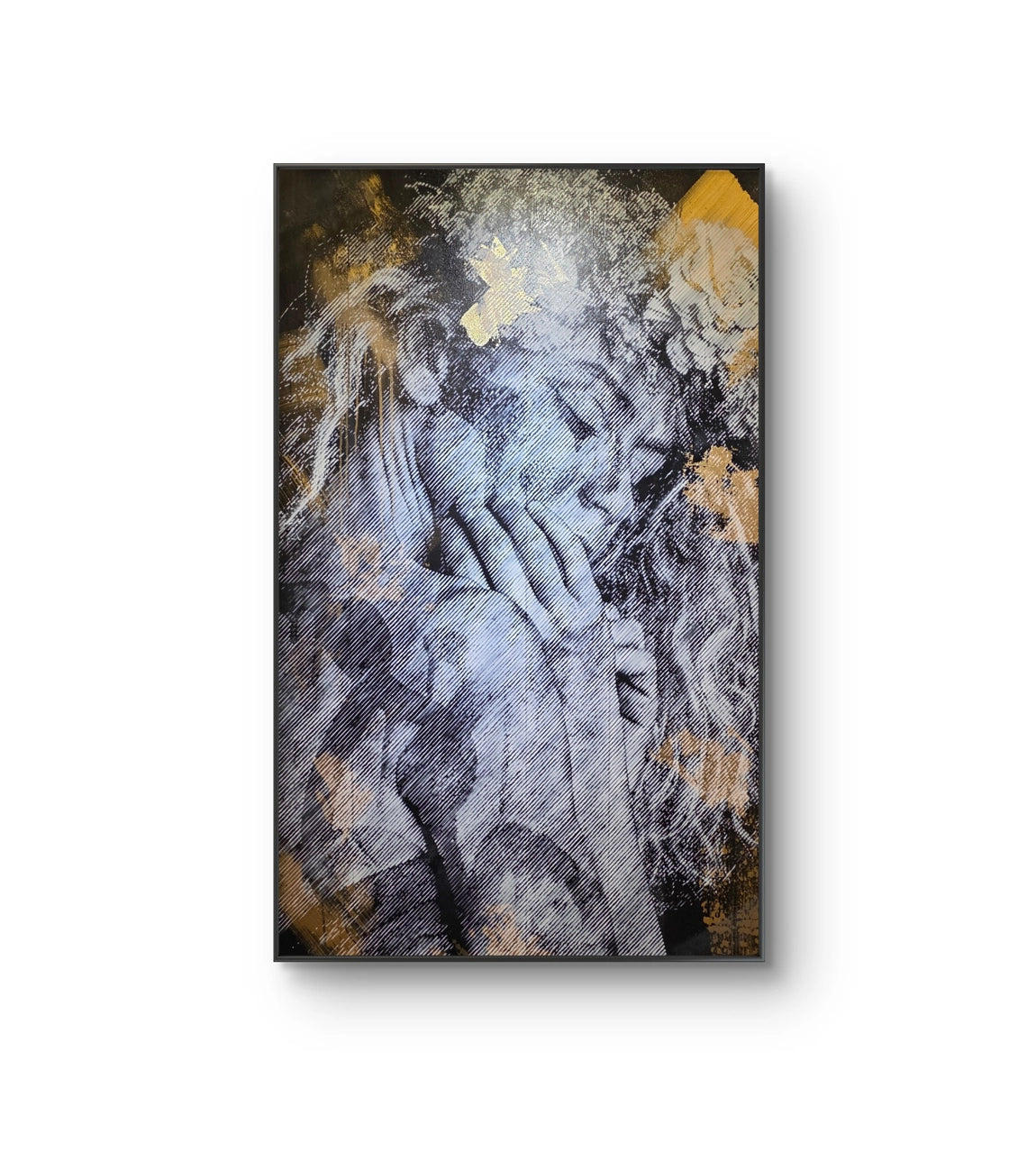 Maleriet "We Begin" gold edition av gatekunstnerduoen Snik.