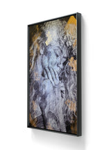 Maleriet "We Begin" av SNIK leveres ferdig innrammet med en sort ramme.