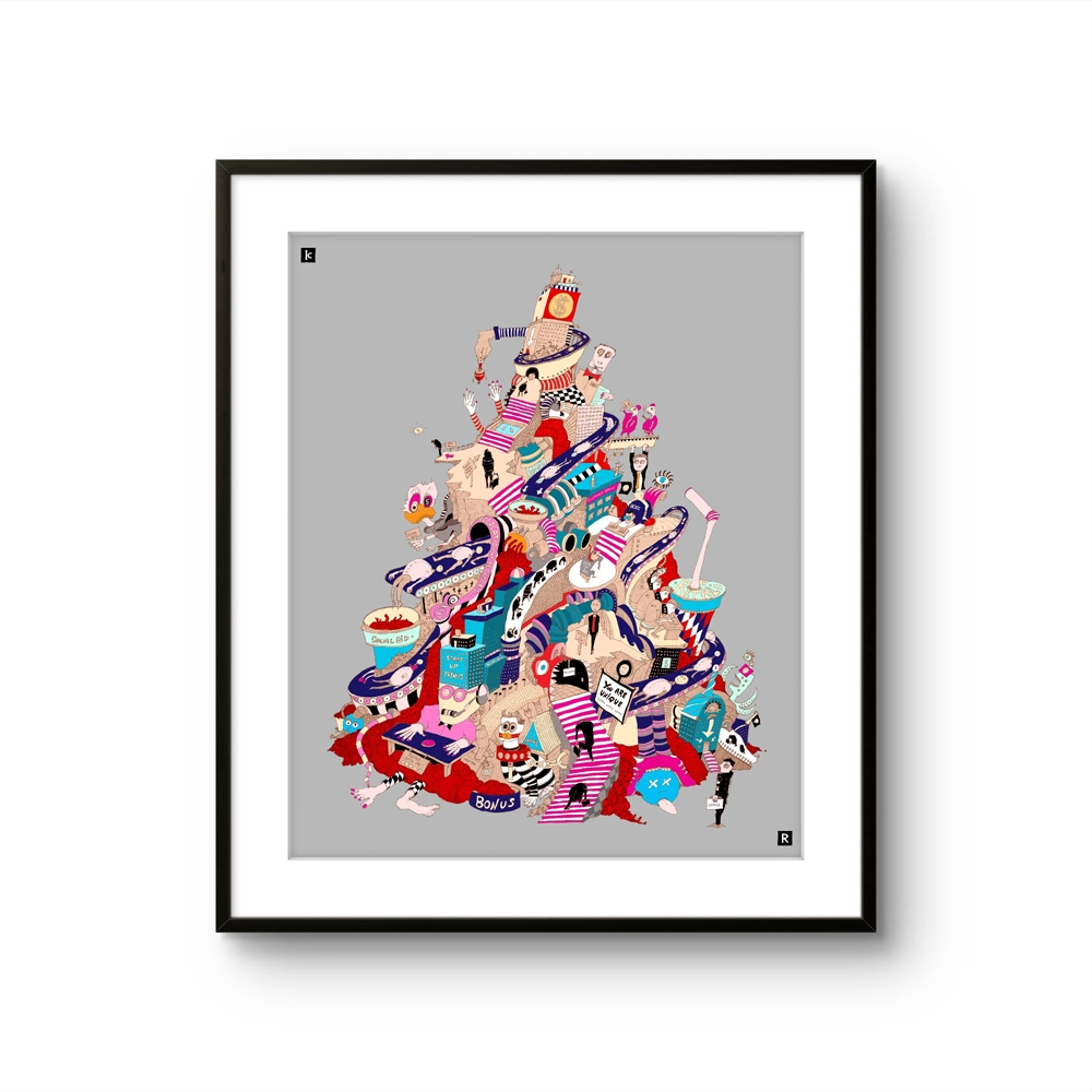 Fine art kunsttrykk "Work!" av den norske kunstnerduoen Johan Reisang og Ela Buria.