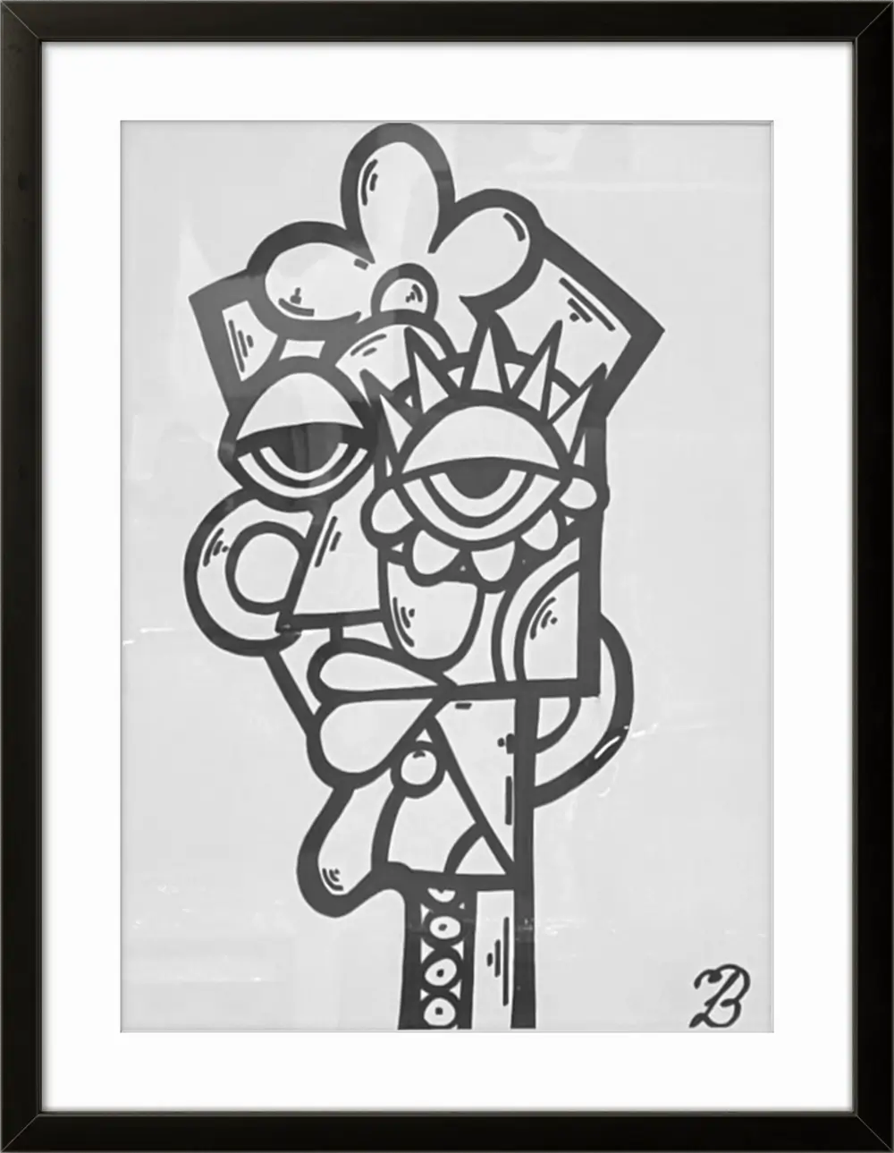 Detaljebilde av originalverket "Yes Man" av Lavrans Borgen