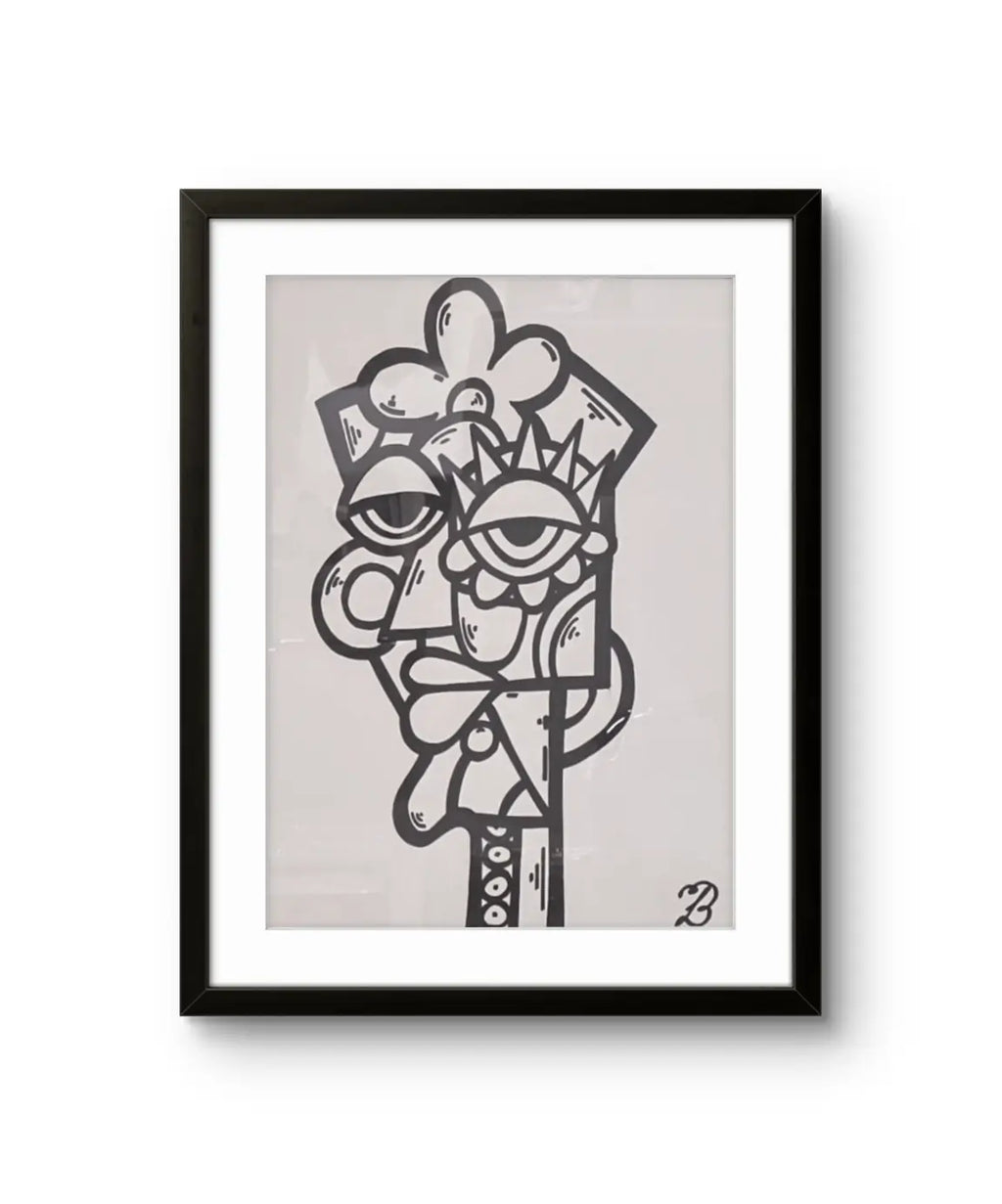 Tegningen "Yes man" av kunstneren Lavrans Borgen.