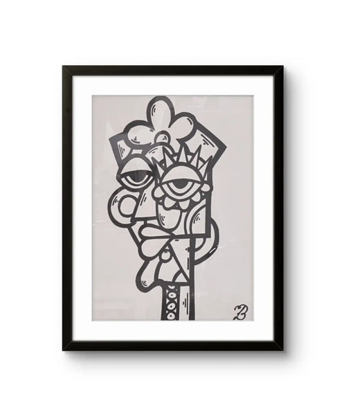 Tegningen "Yes man" av kunstneren Lavrans Borgen.