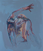 Trykket "Reach" på lerret leveres ferdig innrammet med en sort ramme