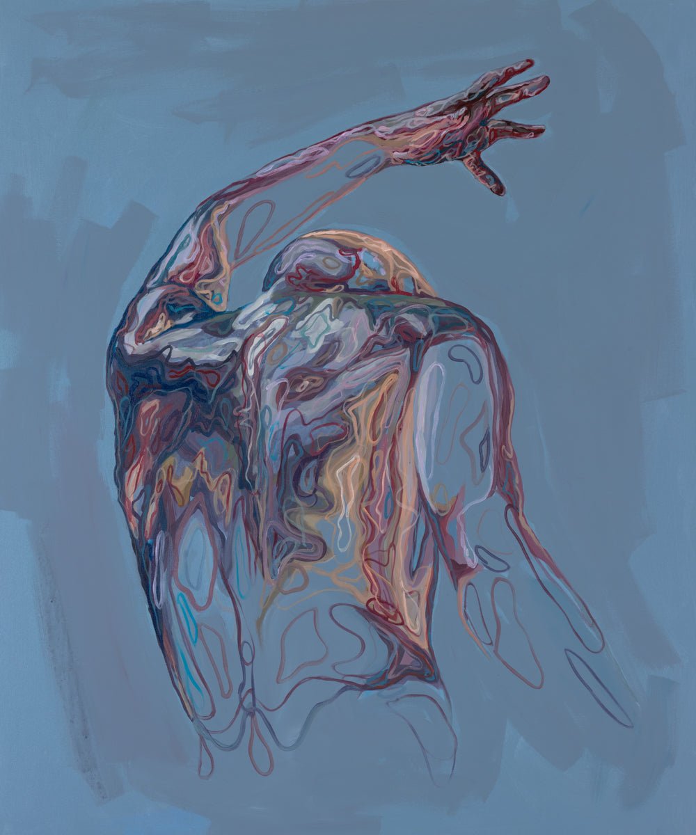 Trykket "Reach" på lerret leveres ferdig innrammet med en sort ramme